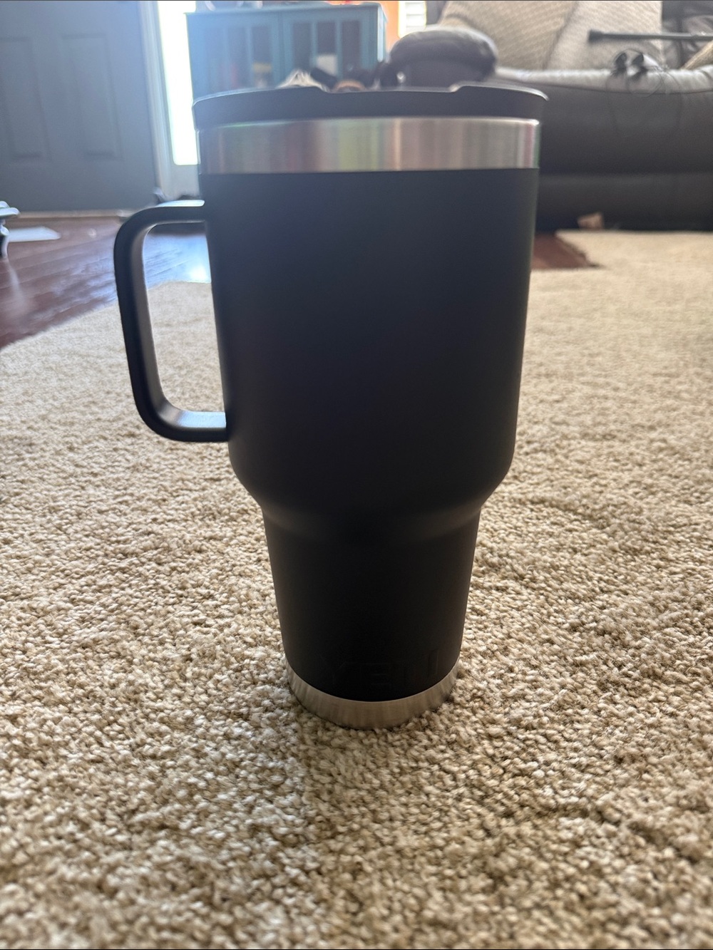 Black Insulated Yeti Travel Mug with Handle -